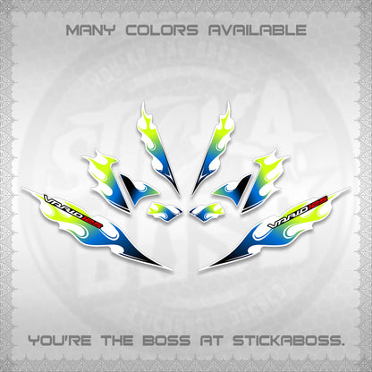 CLICK 125 V4 FOR WHITE VARIO DECALS (2026 MOTIF FLAME 2 TONE)STICKER DECALS By STICKABOSS