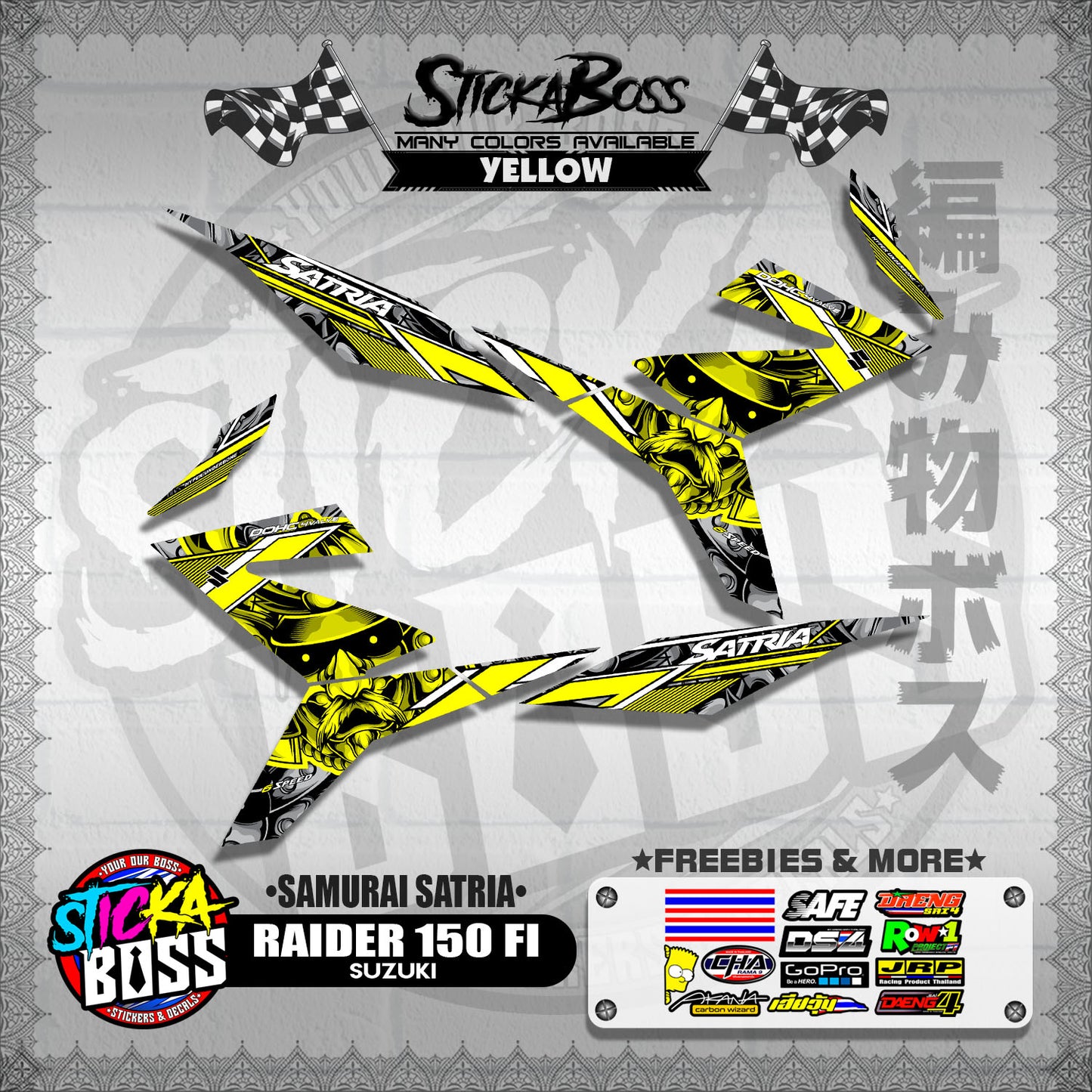 RAIDER 150 FI DECALS ( SAMURAI SATRIA )【WITH FREEBIES】