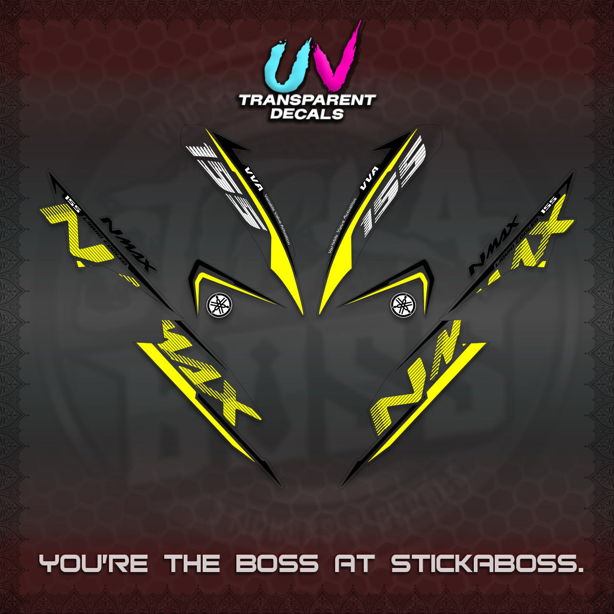 NMAX V1 THAI UV TRANSPARENT DECALS (2020 DESIGN) STICKER DECALS By STICKABOSS