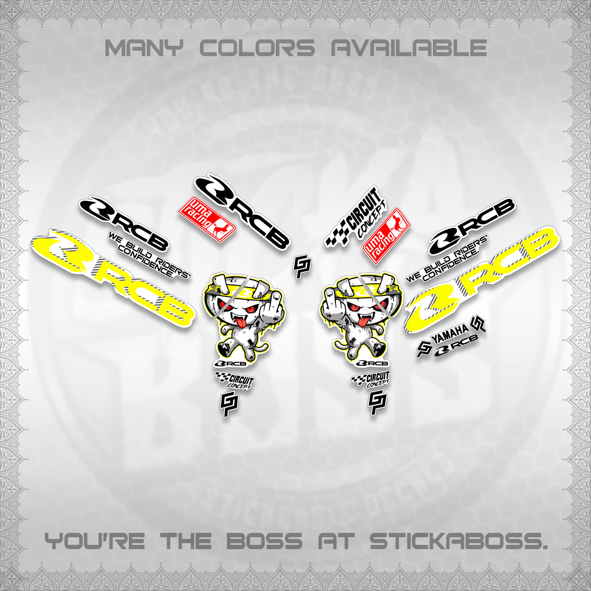 AEROX V2 FOR WHITE DECALS (2026 RACE ZOMBIE DESIGN) STICKER DECALS By STICKABOSS