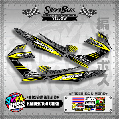 RAIDER 150 CARB DECALS ( 001 CUSTOM SATRIA F150 )【WITH FREEBIES】