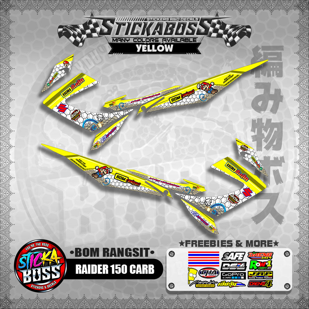 RAIDER 150 CARB INDO DECALS ( BOM RANGSIT )【WITH FREEBIES】