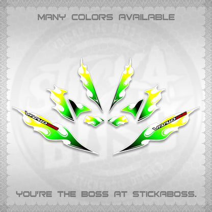CLICK 125 V4 FOR WHITE VARIO DECALS (2026 MOTIF FLAME 2 TONE)STICKER DECALS By STICKABOSS
