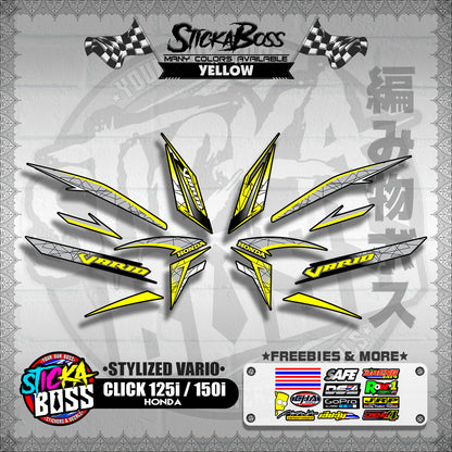 CLICK 125i / 150i V2 DECALS ( STYLIZED VARIO )【WITH FREEBIES】