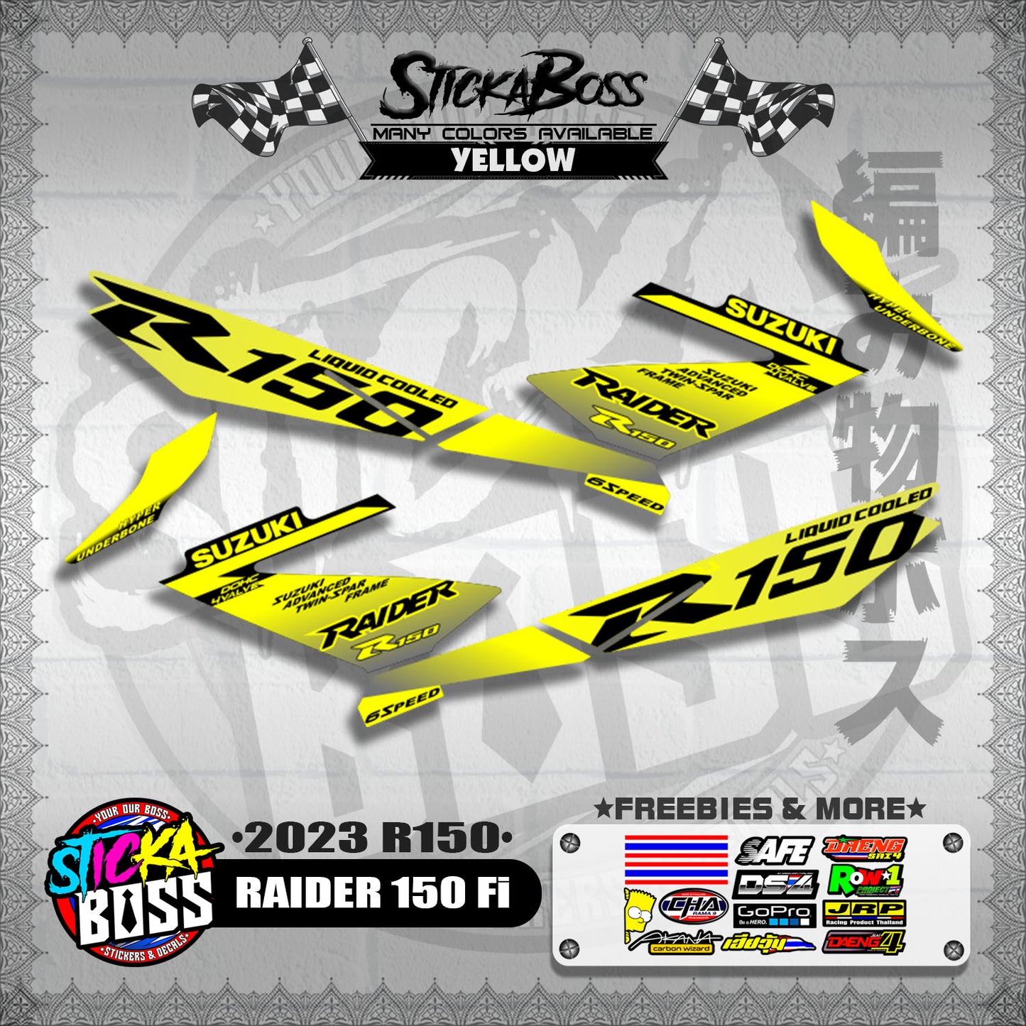 RAIDER 150 Fi DECALS ( 2023 R150 )【WITH FREEBIES】