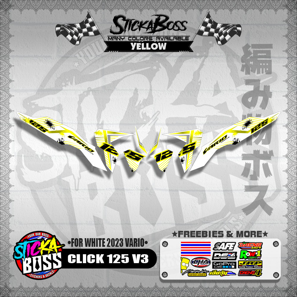 CLICK 125 V3 DECALS ( FOR WHITE 2023 VARIO )【WITH FREEBIES】