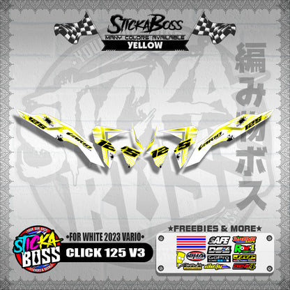 CLICK 125 V3 DECALS ( FOR WHITE 2023 VARIO )【WITH FREEBIES】