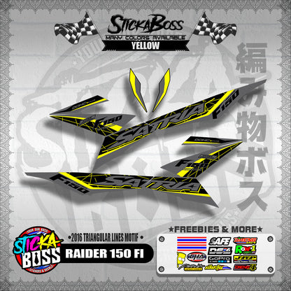 RAIDER 150 FI DECALS ( 2016 TRIANGULAR LINES MOTIF )【WITH FREEBIES】