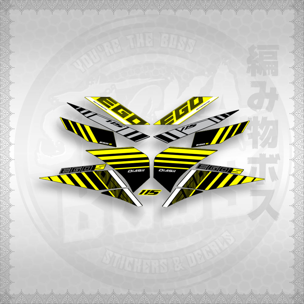 STICKER DECALS for MIO SOUL 115 CARB (MSICEGSBA) By STICKABOSS (SOFIE LAMINATED WATERPROOF)