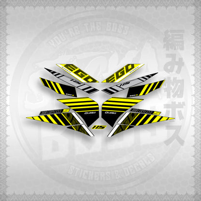 STICKER DECALS for MIO SOUL 115 CARB (MSICEGSBA) By STICKABOSS (SOFIE LAMINATED WATERPROOF)