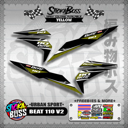 BEAT 110 FI V2 DECALS ( URBAN SPORT )【WITH FREEBIES】