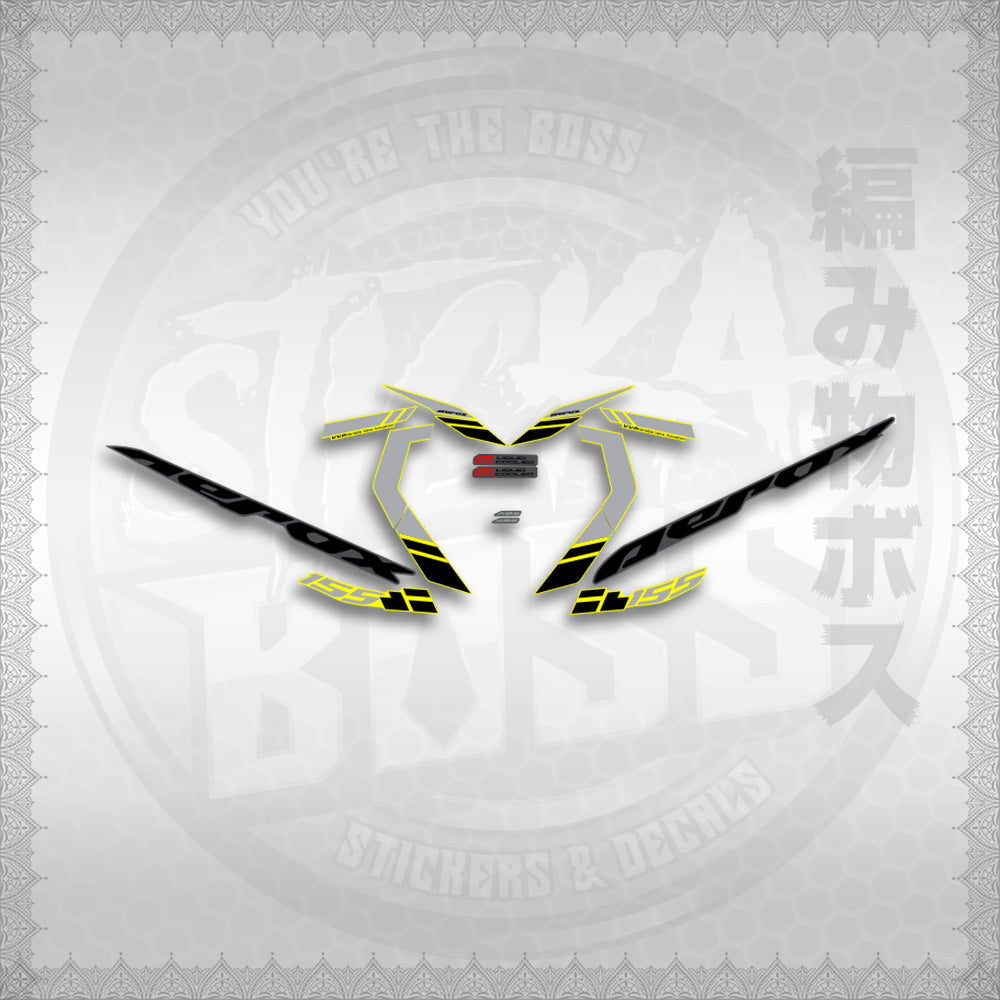 STICKER DECALS for AEROX 155 V2 STOCK DESIGN (AV2PRMA) By STICKABOSS (SOFIE LAMINATED WATERPROOF)
