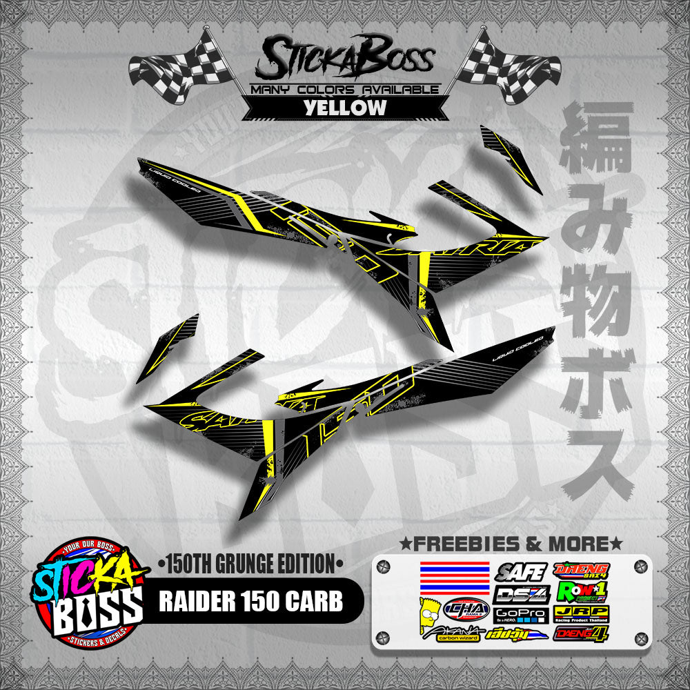 RAIDER 150 CARB DECALS ( 150TH GRUNGE EDITION )【WITH FREEBIES】