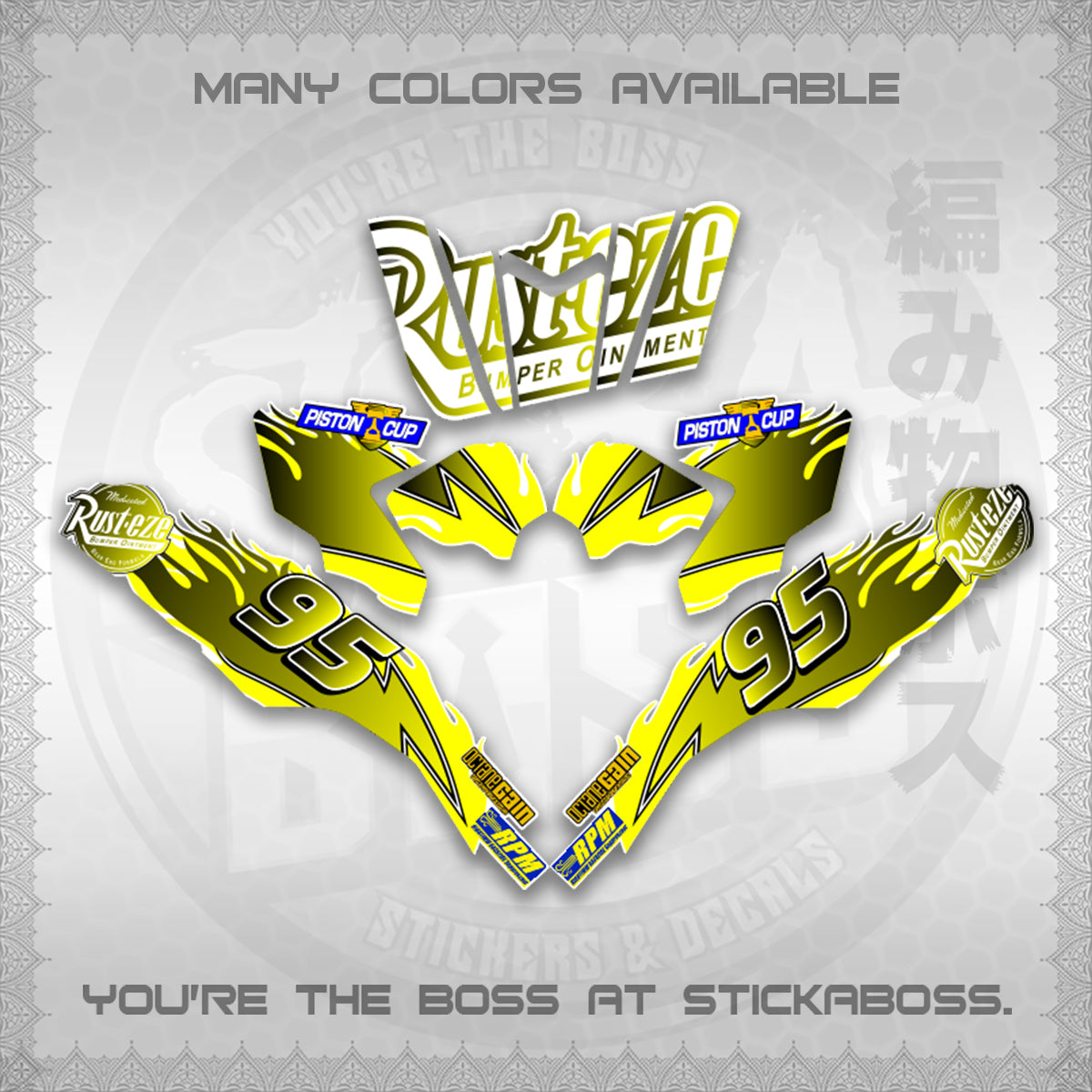 CLICK 125 V3 ( FOR WHITE LIGHTING MCQUEEN DESIGN ) STICKER DECALS By STICKABOSS