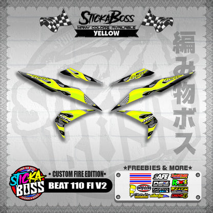 BEAT 110 FI V2 DECALS ( CUSTOM FIRE EDITION )【WITH FREEBIES】
