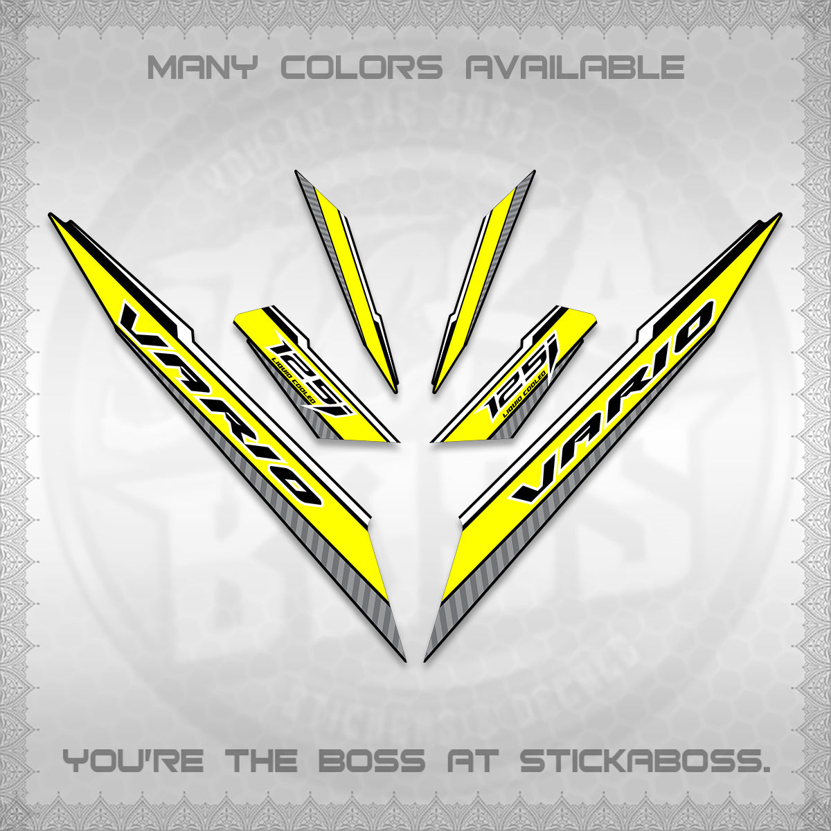 CLICK 125 V3 VARIO DECALS (2024 SV 12-A1 STYLE) STICKER DECALS By STICKABOSS