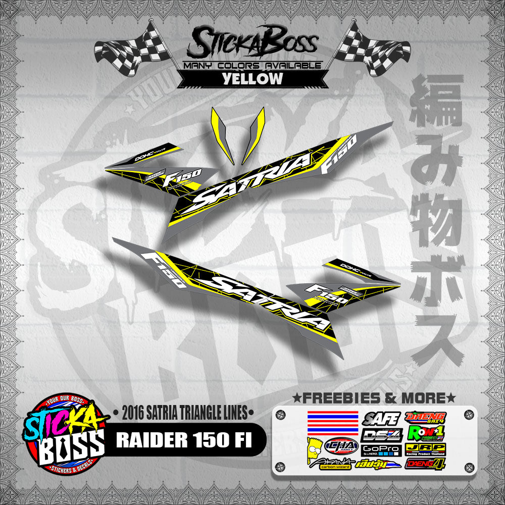RAIDER 150 FI DECALS ( 2016 SATRIA TRIANGLE LINES )【WITH FREEBIES】