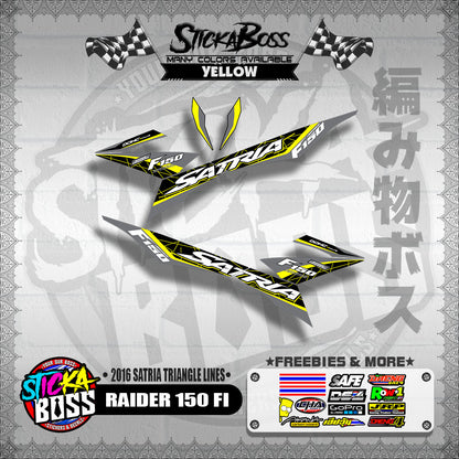 RAIDER 150 FI DECALS ( 2016 SATRIA TRIANGLE LINES )【WITH FREEBIES】