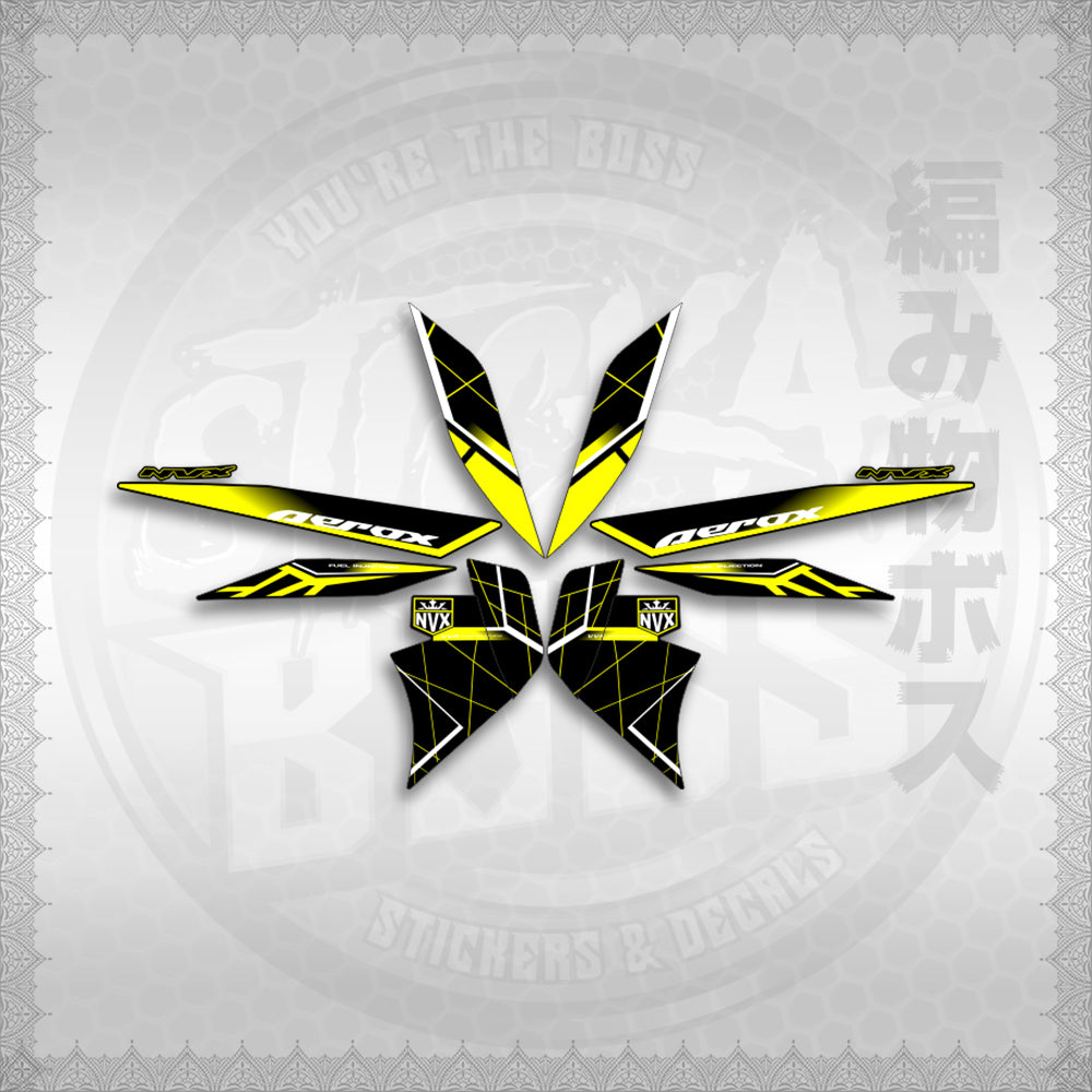 STICKER DECALS for AEROX V2 MALAYSIAN (AV2MAMABO) By STICKABOSS (SOFIE LAMINATED WATERPROOF)