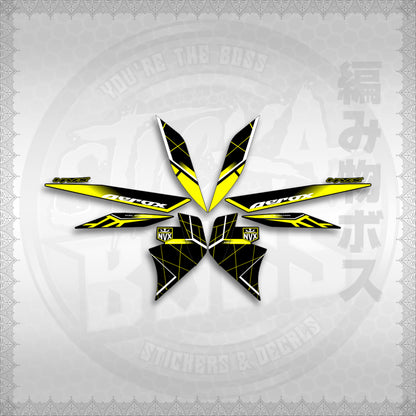 STICKER DECALS for AEROX V2 MALAYSIAN (AV2MAMABO) By STICKABOSS (SOFIE LAMINATED WATERPROOF)