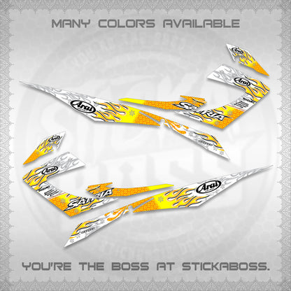 RAIDER 150 CARB SATRIA  FOR WHITE DECALS (ARAI API NEW TERBARU MOTIF)STICKER DECALS By STICKABOSS