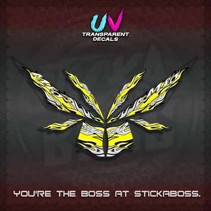 【PREMIUM UV PRINT】TRANSPARENT MIO 4  DECALS (FIRE CUSTOM 3 DESIGN)STICKER DECALS By STICKABOSS