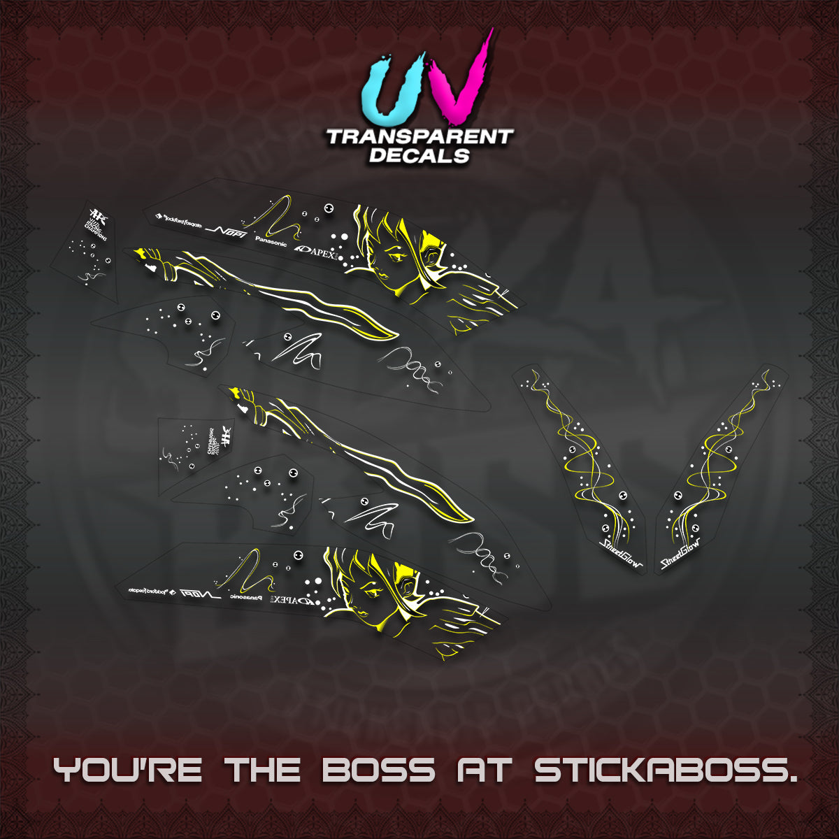 NMAX V2 UV TRANSPARENT DECALS (2026 2F2F DESIGN)STICKER DECALS By STICKABOSS