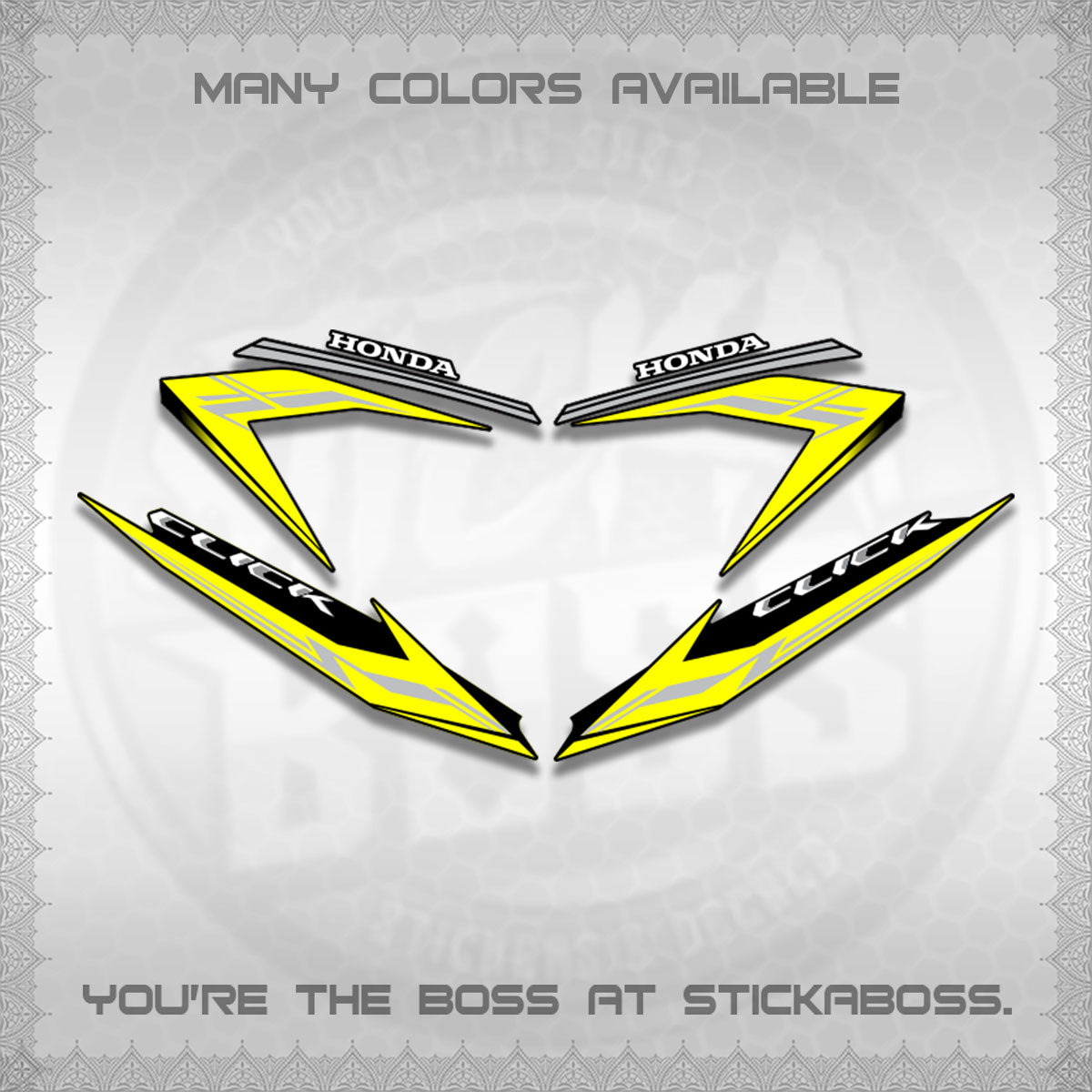 CLICK 125 V3 STOCK DECALS (NEW 2023 DESIGN)STICKER DECALS By STICKABOSS