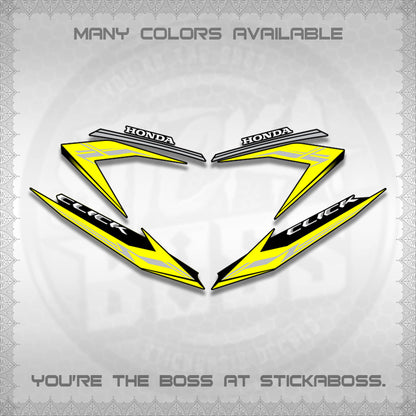 CLICK 125 V3 STOCK DECALS (NEW 2023 DESIGN)STICKER DECALS By STICKABOSS