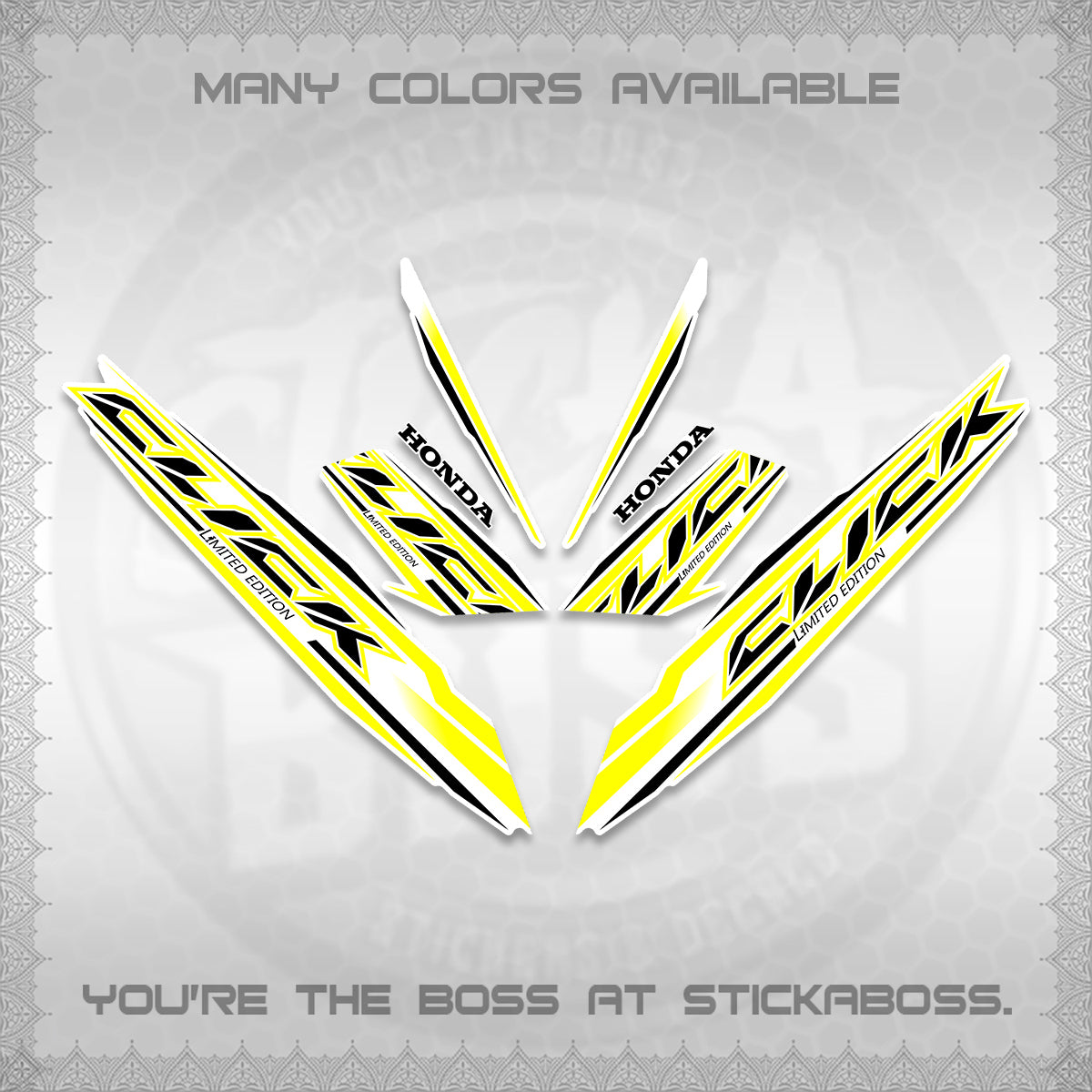 CLICK 125 V3 INDO FOR WHITE DECALS (2024 SV 13-A2 STYLE) STICKER KITS By STICKABOSS