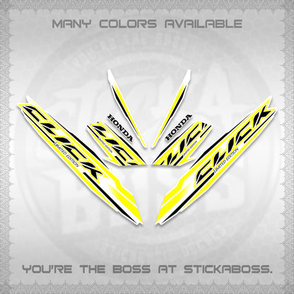 CLICK 125 V3 INDO FOR WHITE DECALS (2024 SV 13-A2 STYLE) STICKER KITS By STICKABOSS