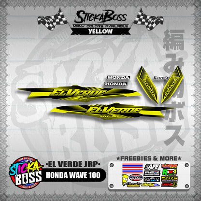 HONDA WAVE 100 DECALS ( EL VERDE JRP )【WITH FREEBIES】