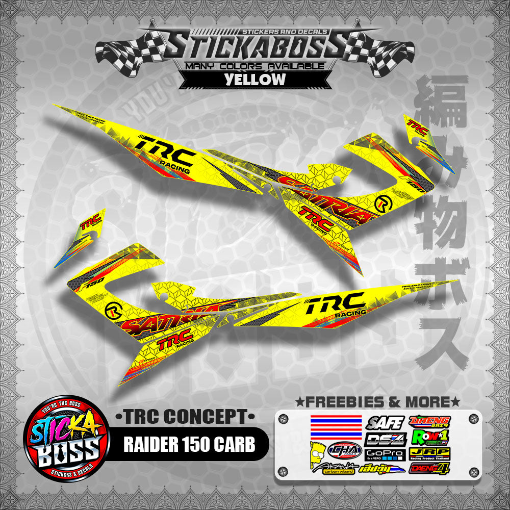 RAIDER 150 CARB STICKER DECALS ( TRC CONCEPT SATRIA )【WITH FREEBIES】