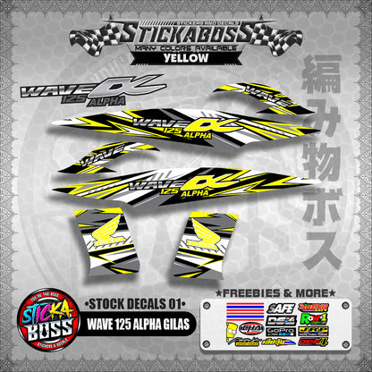 WAVE 125 ALPHA GILAS ( STOCK DECALS 01 )【WITH FREEBIES】