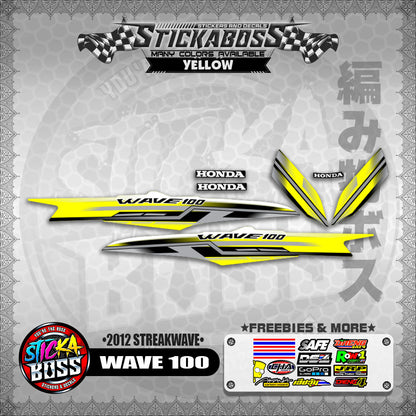 WAVE 100  STICKER DECALS ( 2012 STREAKWAVE ) 【WITH FREEBIES】