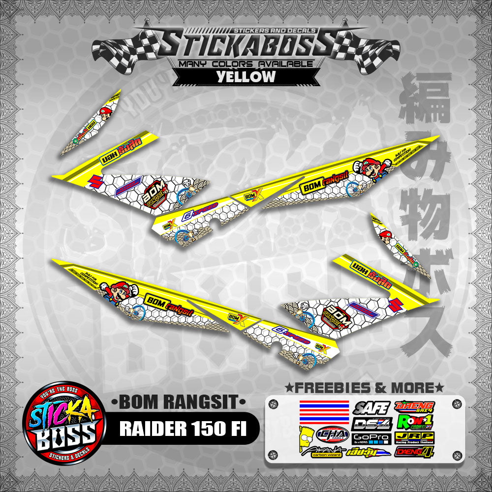 RAIDER 150 FI INDO DECALS ( BOM RANGSIT )【WITH FREEBIES】