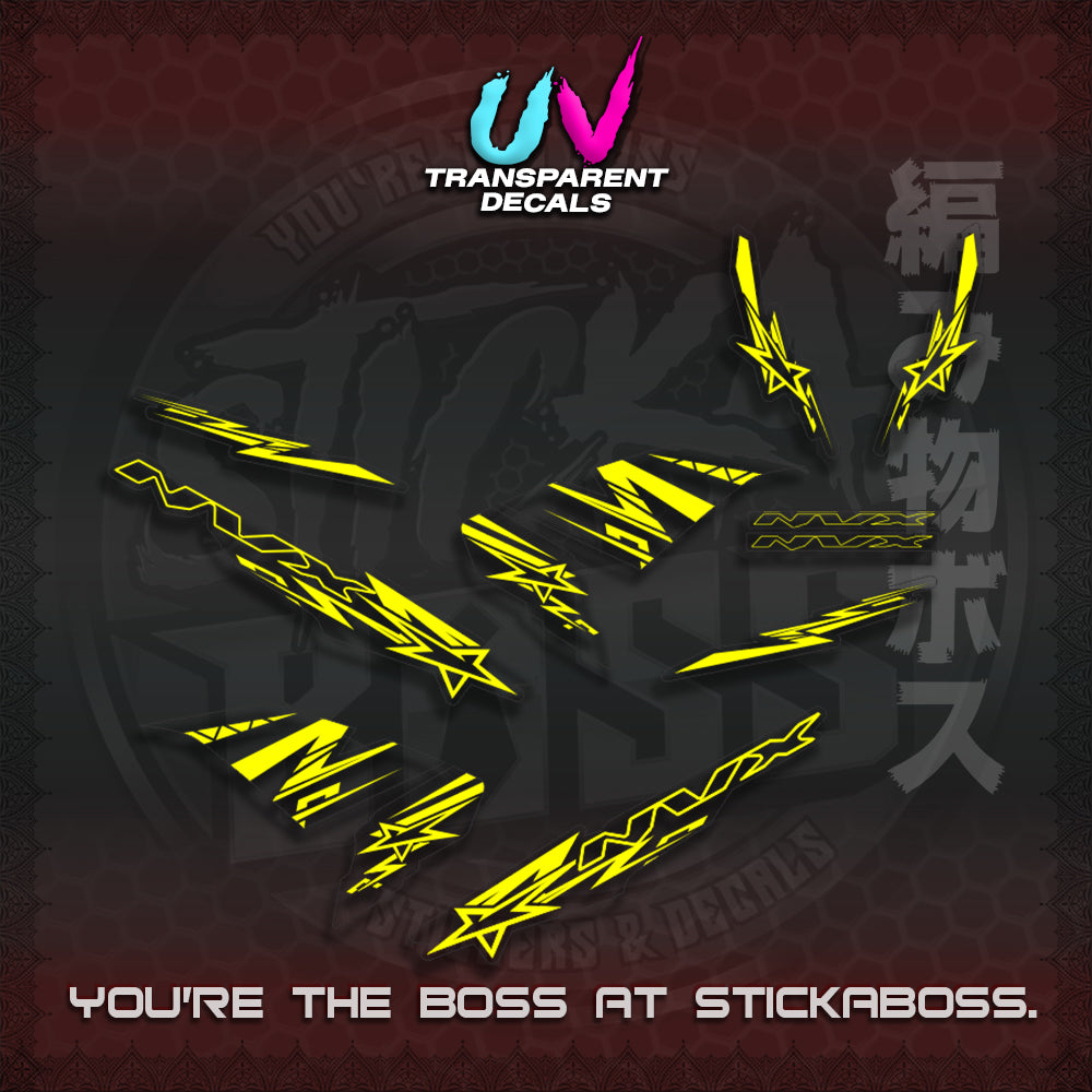 【PREMIUM UV PRINT】AEROX V1 MALAY CONCEPT ( TRANSPARENT NVX STARLIGHT ) STICKER DECALS By STICKABOSS