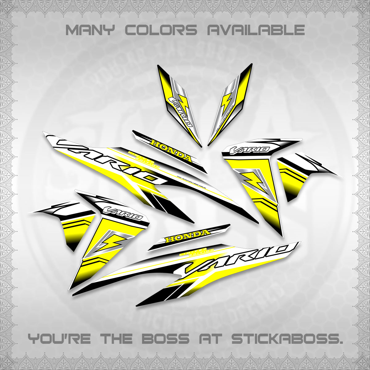 CLICK 125 V2 FOR WHITE VARIO DECALS (LIGHTNING DESIGN)STICKER DECALS By STICKABOSS (Copy) (Copy) (Copy) (Copy)