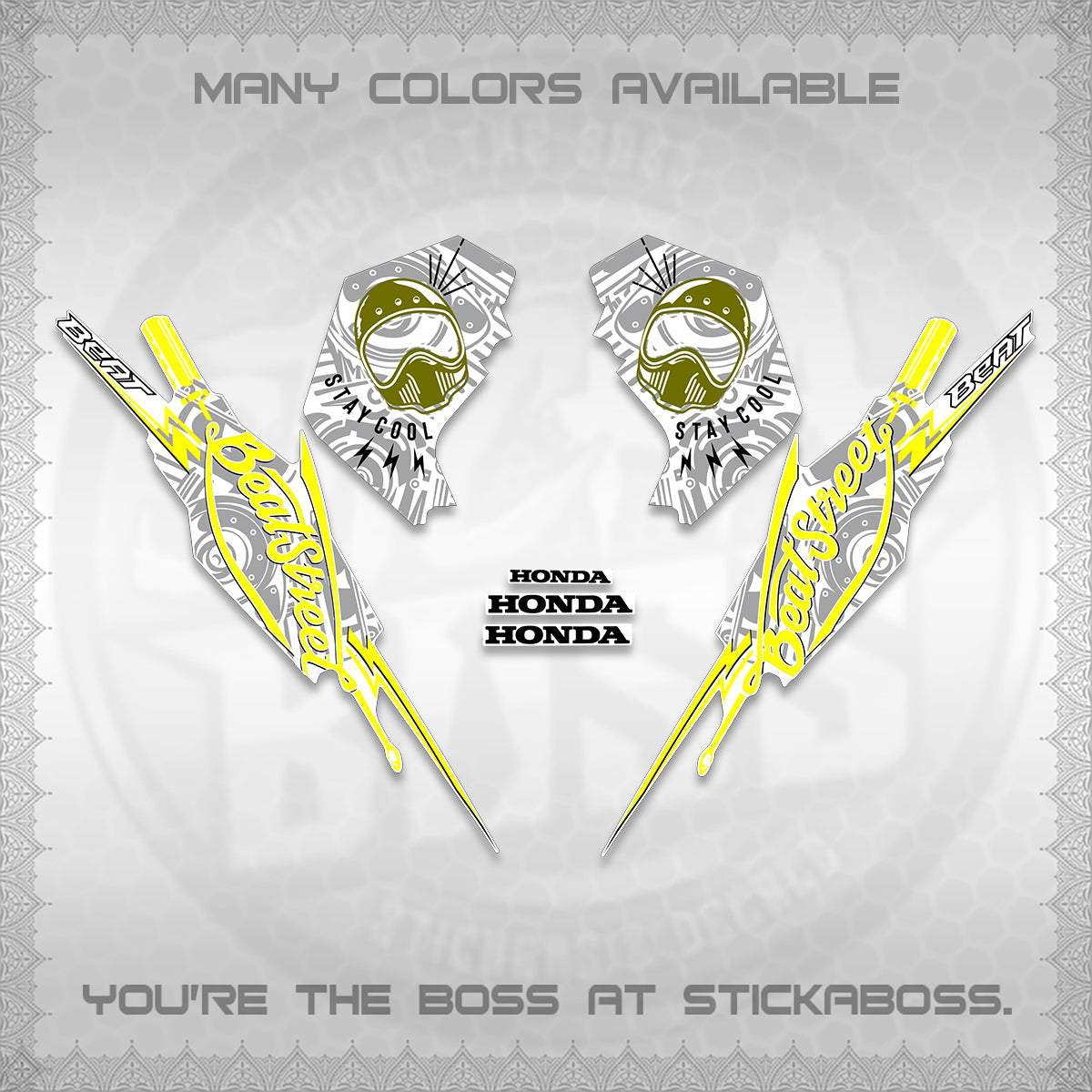 BEAT FI V2 FOR WHITE DECALS (2026 BEATSTREET DESIGN) STICKER KITS BY STICKABOSS