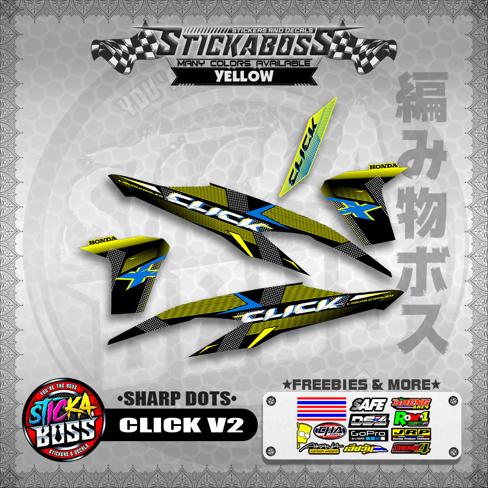 CLICK V2 STICKER DECALS ( SHARP DOTS )【WITH FREEBIES】