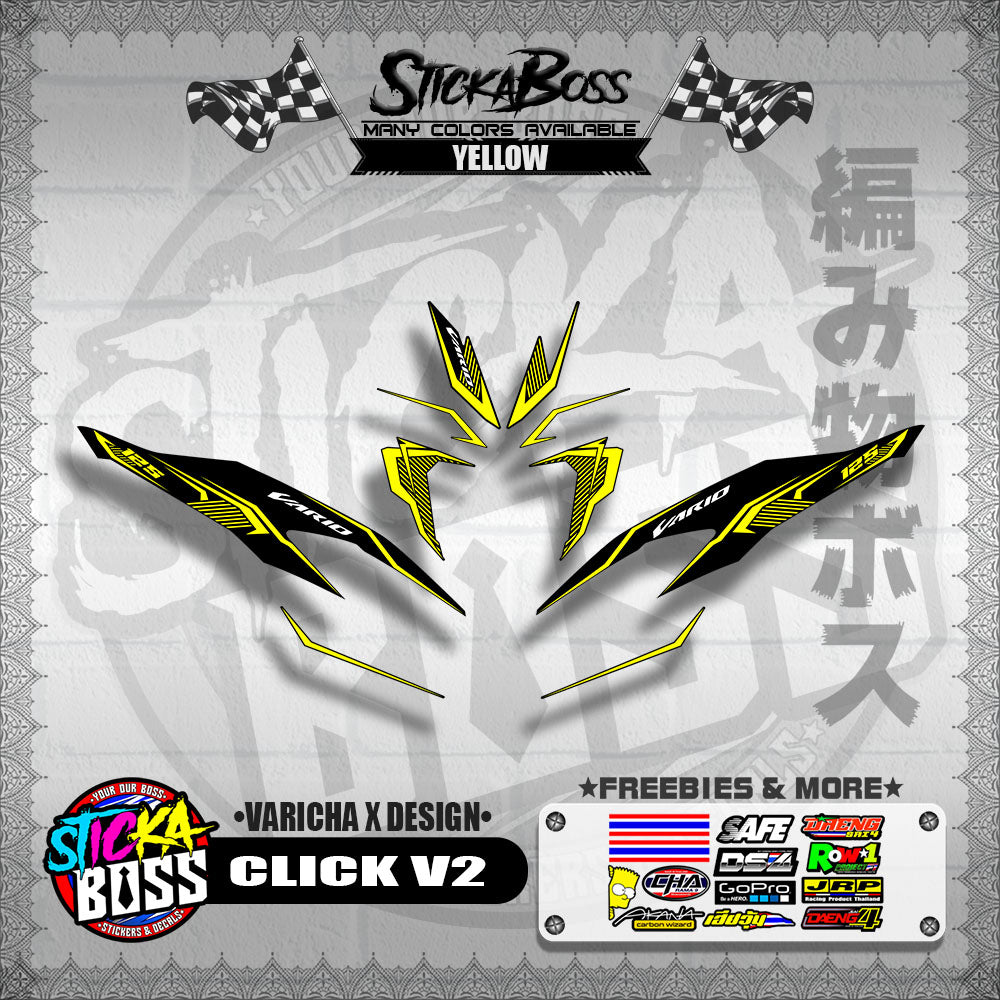 CLICK V2 DECALS ( VARICHA X DESIGN )【WITH FREEBIES】