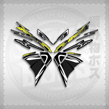 STICKER DECALS for AEROX 155 V2 (AV225LENEMOHO) By STICKABOSS (SOFIE LAMINATED WATERPROOF)