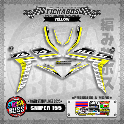 SNIPER 155 STICKER DECALS ( Y16ZR STAMP LINES 2025 )【WITH FREEBIES】