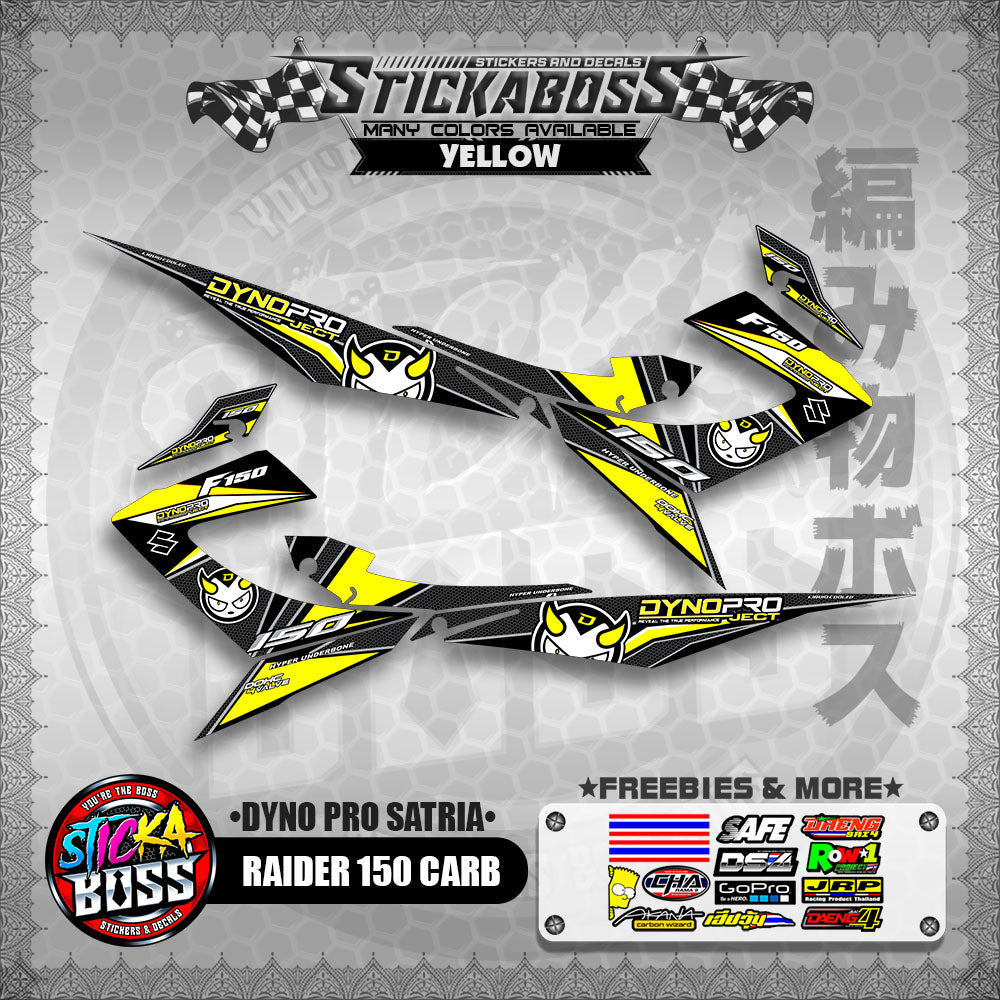 RAIDER 150 CARB STICKER DECALS ( DYNO PRO SATRIA )【WITH FREEBIES】