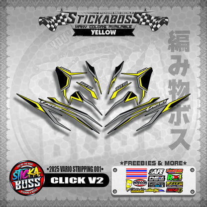 CLICK V2 STICKER DECALS ( 2025 VARIO STRIPPING 001 )【WITH FREEBIES】