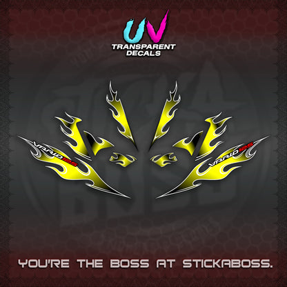CLICK 125 V4 UV TRANSPARENT VARIO DECALS (2026 MOTIF FLAME 1 TONE)STICKER DECALS By STICKABOSS