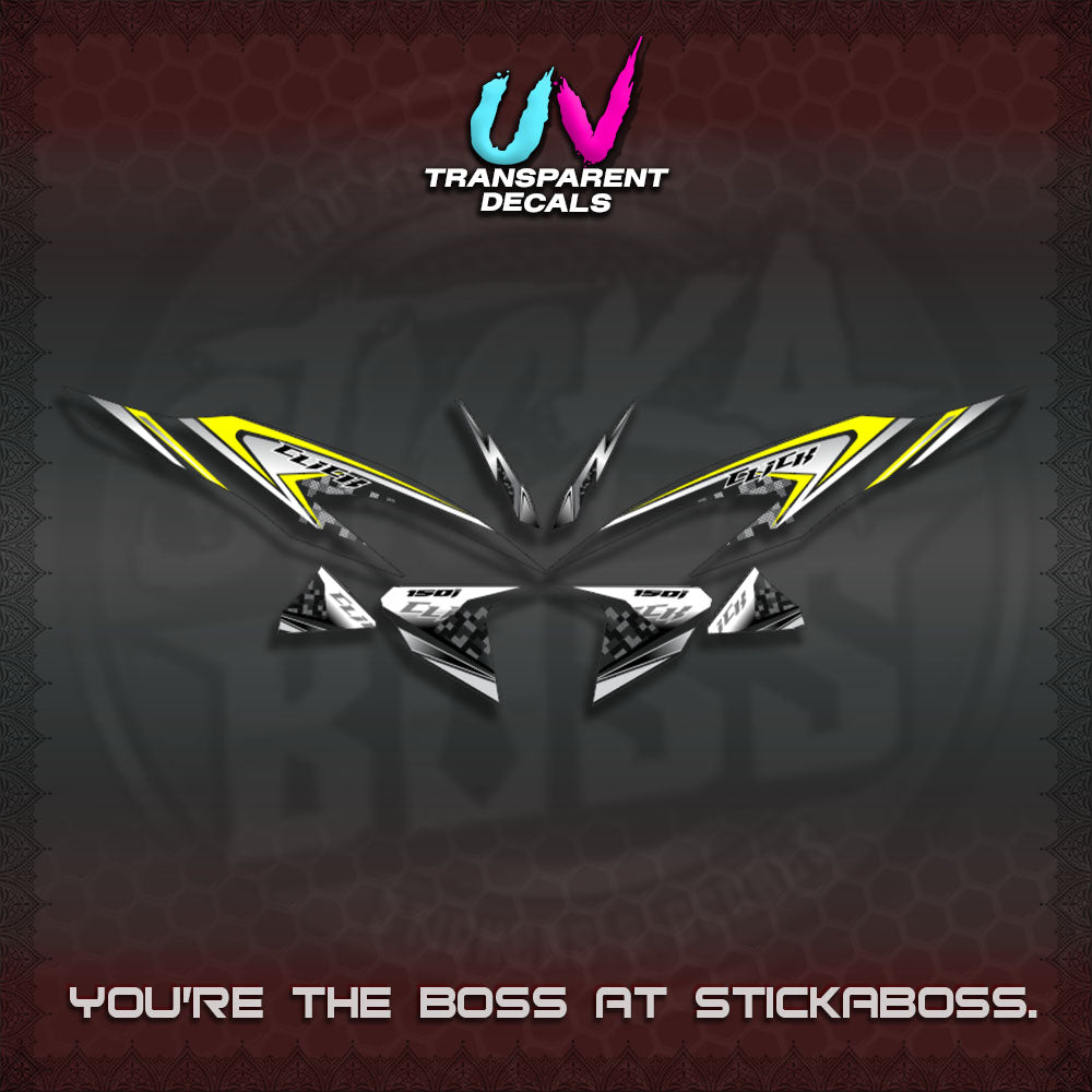 CLICK V2 UV TRANSPARENT DECALS (125-150 TRIBAL VIETNAM)STICKER DECALS By STICKABOSS