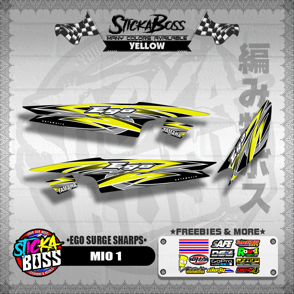 MIO 1 DECALS ( EGO SURGE SHARPS ) [ PREMIUM GLOSSY LAMINATED ]【WITH FREEBIES】