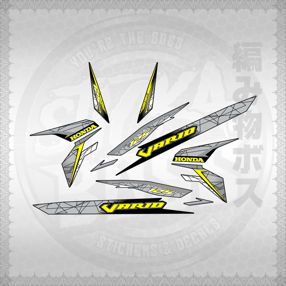 CLICK 125 V3 VARIO STYLIZED TEXT DESIGN STICKER DECALS By STICKABOSS (SOFIE LAMINATED WATERPROOF)