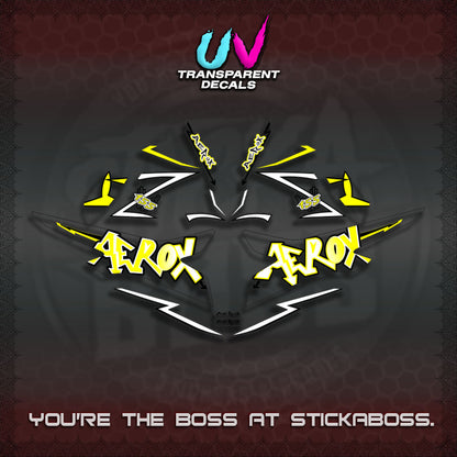 【PREMIUM UV PRINT】AEROX 155 V2 DECALS TRANSPARENT (STRIPING GRAFITY MOTIF) STICKER DECALS By STICKAB